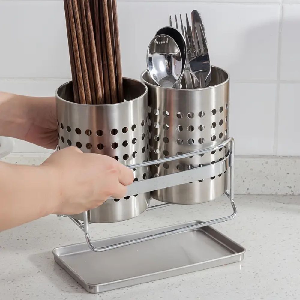 Trivent Stainless Kitchen Cutlery Organiser — product feature detail