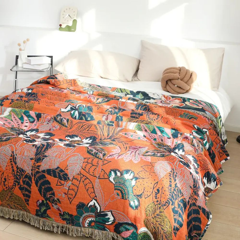 Tropic Twilight Cotton Blanket — product detail view