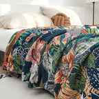 Tropic Twilight Cotton Blanket — product in use