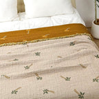 Tropical Palm Tree Reversible Cotton Blanket — product in use