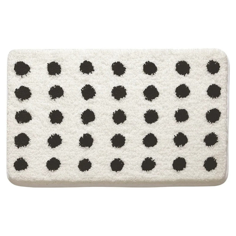 Tufted Plush Polka Dot Bath Mat — lifestyle shot