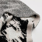 Velora Black White Fuzzy Knit Throw — additional view