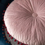Veloura Round Vintage Quilted Ottoman Cushion Pad — additional view