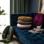 Veloura Round Vintage Quilted Ottoman Cushion Pad — product detail view