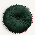 Veloura Round Vintage Quilted Ottoman Cushion Pad — material texture close-up