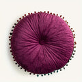 Veloura Round Vintage Quilted Ottoman Cushion Pad — alternate angle view
