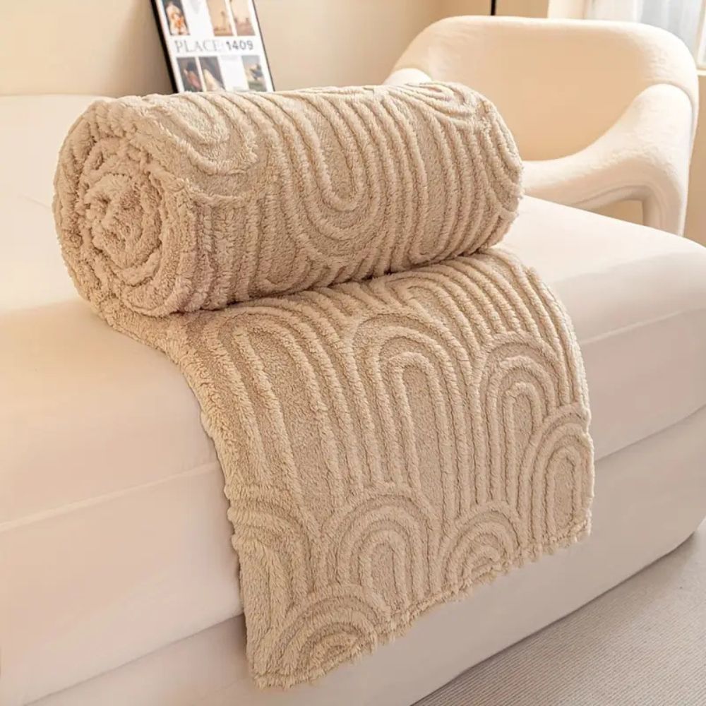 Velura Arch Plush Blanket — material texture close-up