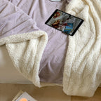 Solène Floral Embossed Sherpa Blanket — lifestyle shot