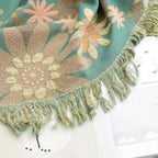 Verdant Bloom Reversible Jacquard Blanket — product close-up