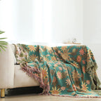 Verdant Bloom Reversible Jacquard Blanket — alternate angle view