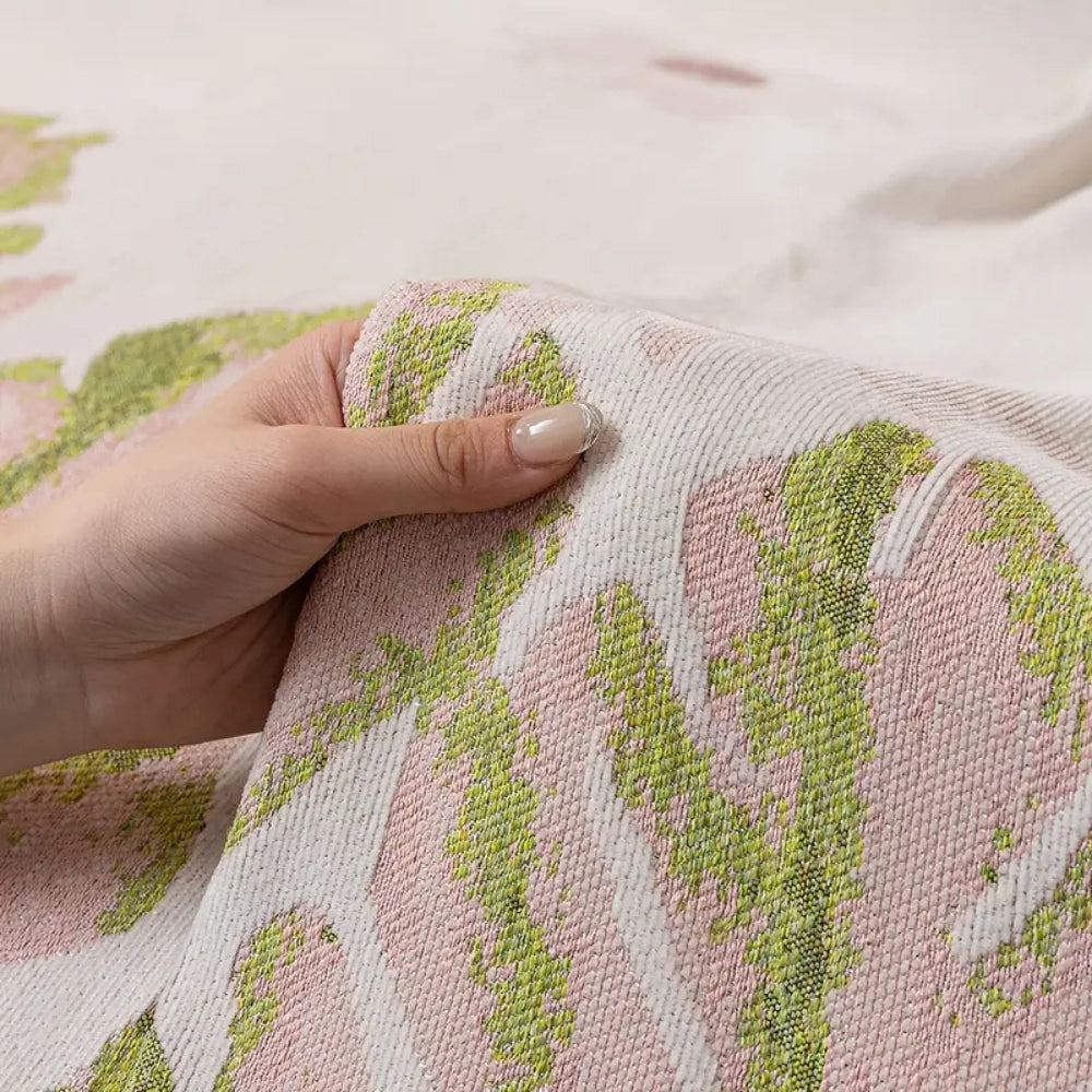 Verdure Leaf Pattern Chenille Sofa Cover — product feature detail