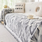 Verdure Leaf Pattern Chenille Sofa Cover — product in use