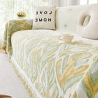 Verdure Leaf Pattern Chenille Sofa Cover — product close-up