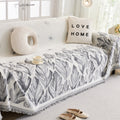 Verdure Leaf Pattern Chenille Sofa Cover — alternate angle view