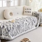 Verdure Leaf Pattern Chenille Sofa Cover — alternate angle view