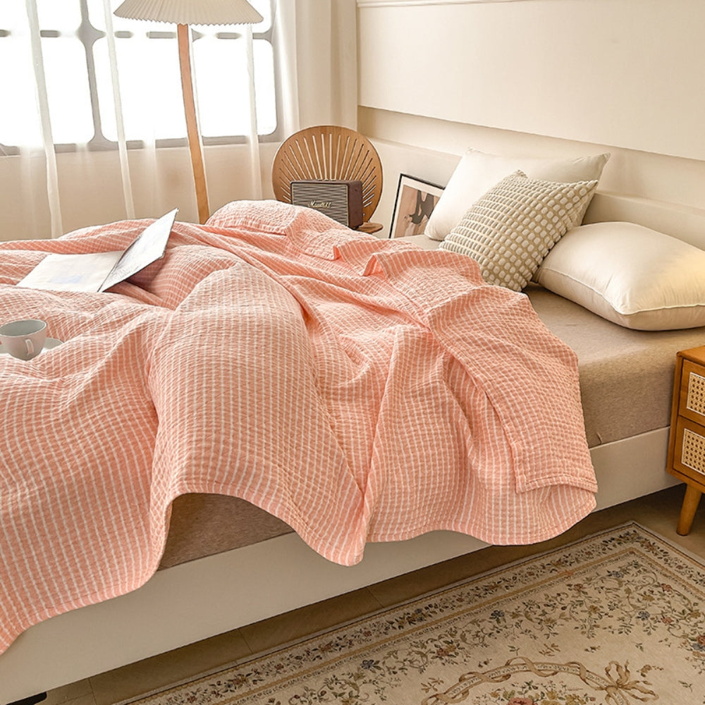 Vinci Contemporary Striped Bed Blanket — alternate angle view
