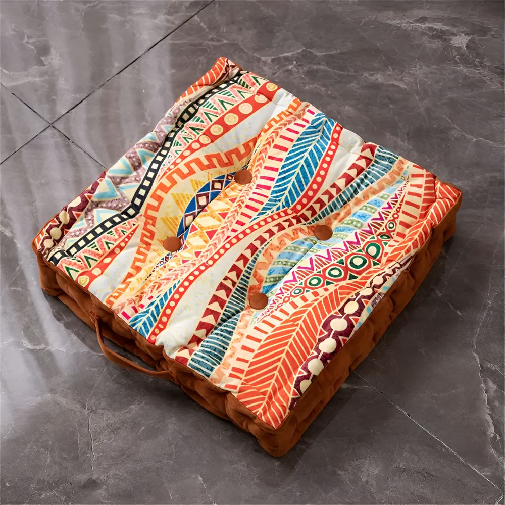 Vintage-Inspired Tufted Floor Cushion — alternate angle view