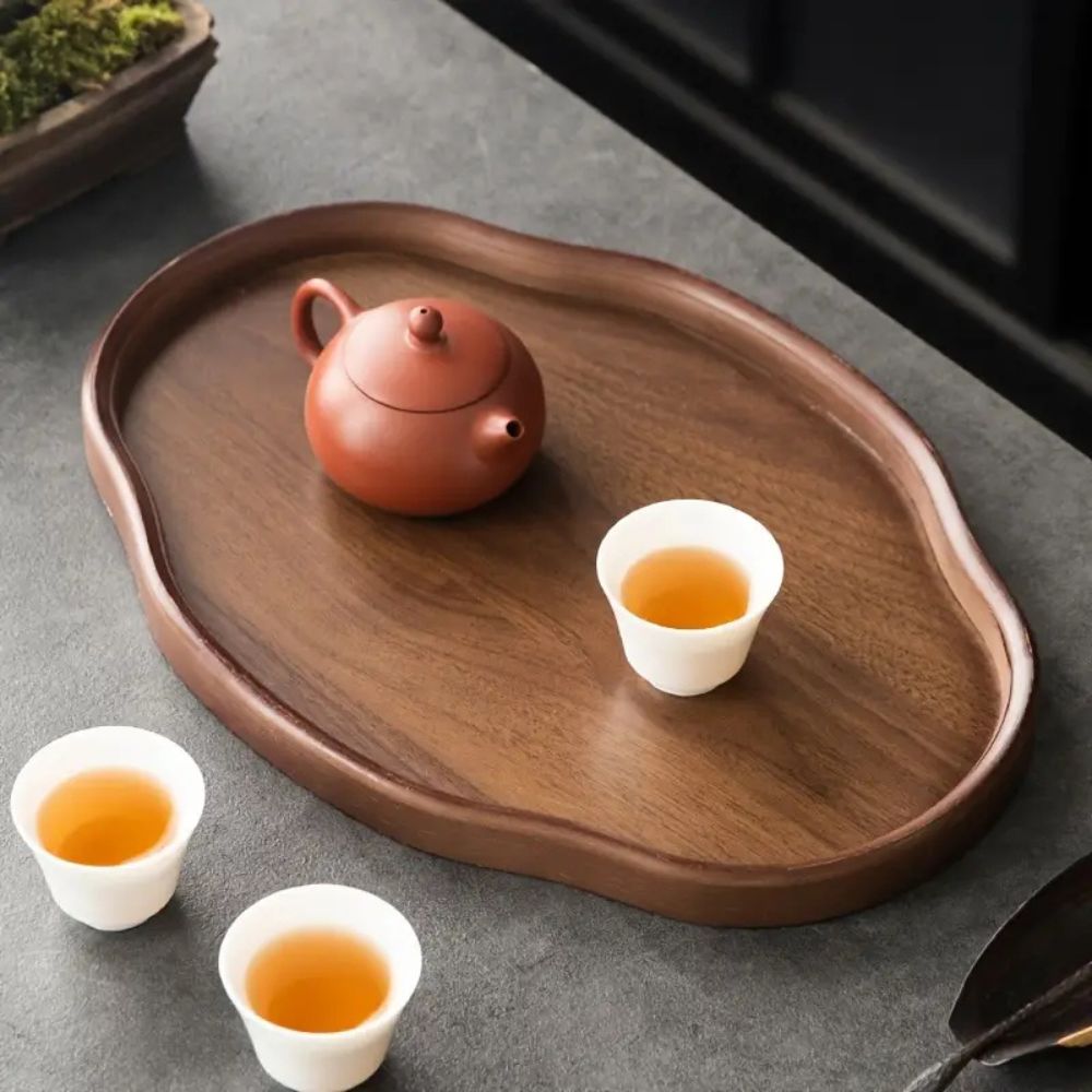 Vintage-Style Bamboo Serving Tray — product in use