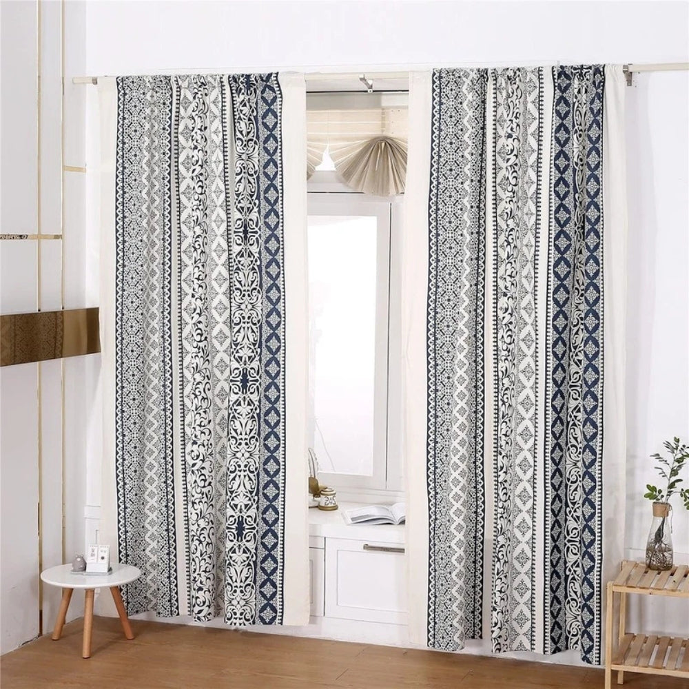 Vintage Bohemian Diamond Print Curtain — main product photo