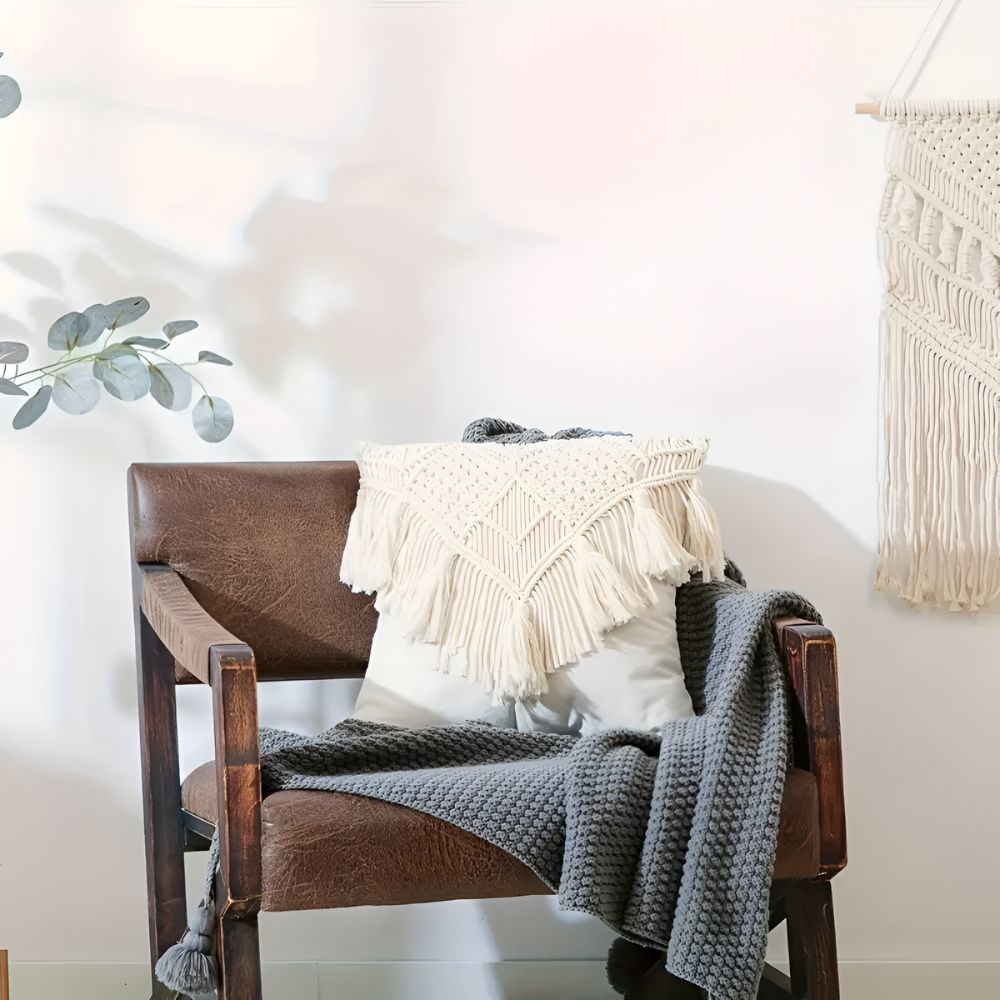 Vintage Macramé Cushion Cover — lifestyle shot