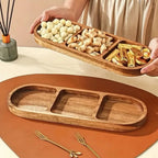 Vivid Wooden Compartment Serving Tray — alternate angle view
