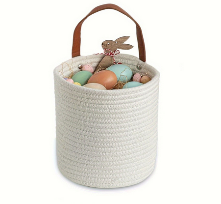 Woven Cotton Rope Hanging Basket | 2pc Set — additional view