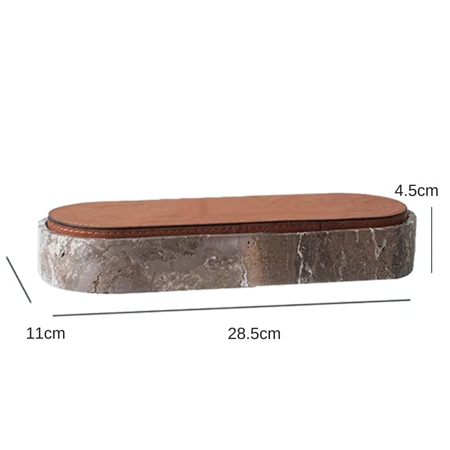 Marble Leather Lid Jewelry Storage Box — alternate angle view
