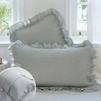 Waffle Weave Cotton Pillowcases with Ruffle (2PCS) — alternate angle view