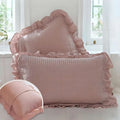 Waffle Weave Cotton Pillowcases with Ruffle (2PCS) — product feature detail