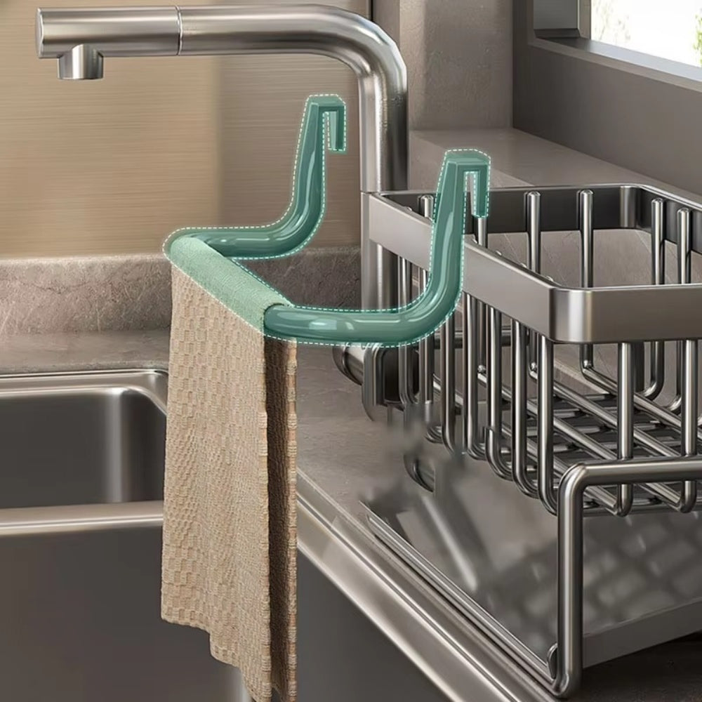 Wall Mounted Sponge Soap Dish Towel Rack — lifestyle shot