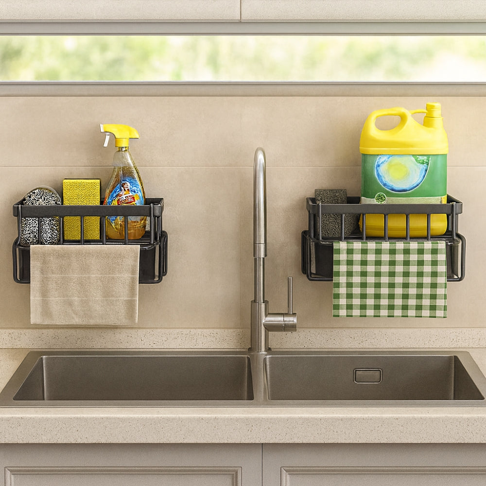 Wall Mounted Sponge Soap Dish Towel Rack — product detail view