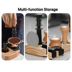 Walnut Espresso Tamper Station Coffee Bar Stand — additional view