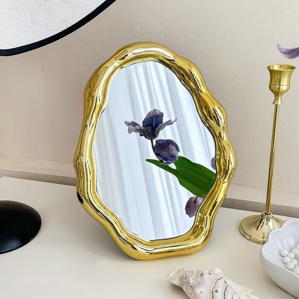 Wave Sculptural Tabletop Mirror — product detail view