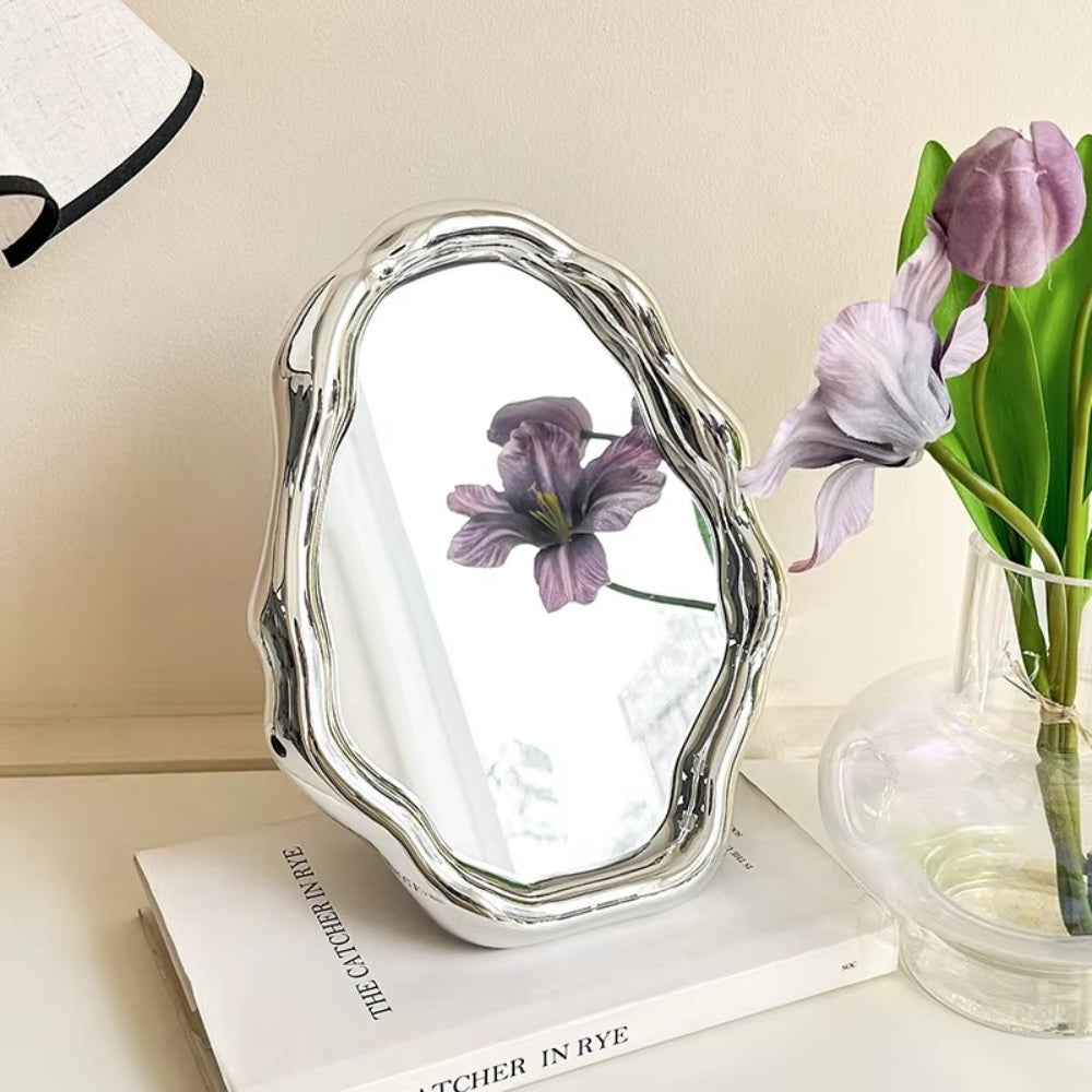 Wave Sculptural Tabletop Mirror — product in use