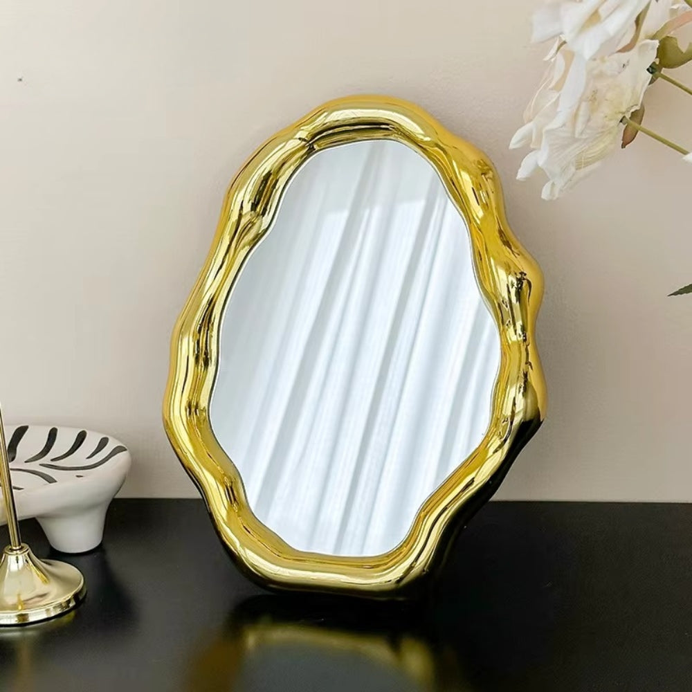 Wave Sculptural Tabletop Mirror — lifestyle shot