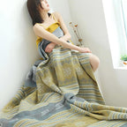 Wheatfield Dreams Reversible Cotton Blanket — product close-up