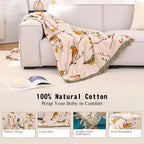 Whimsical Bird Tassel Cotton Blanket — additional view