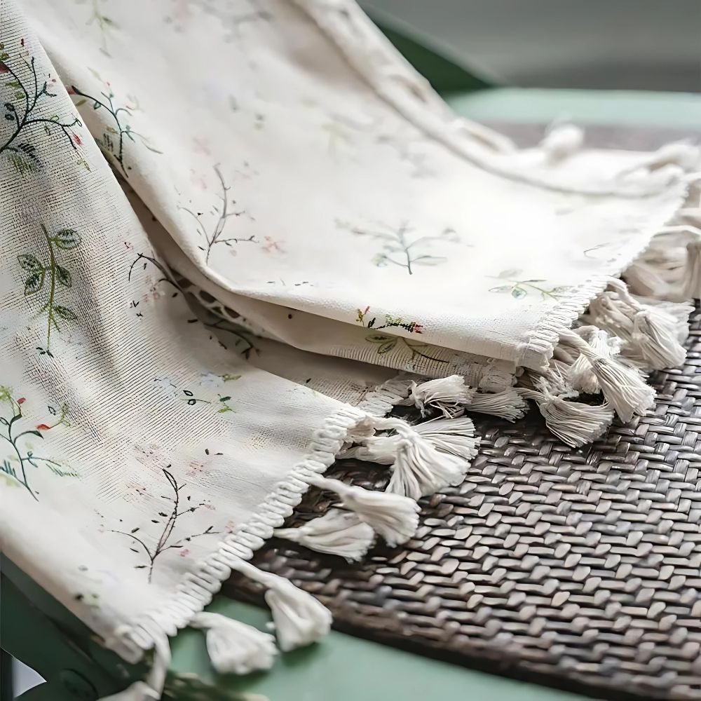 Whimsical Meadow Lace Curtain — product in use
