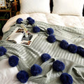Whimsy Fluffy Pom-Pom Macaron Blanket — size and scale reference