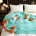 Whimsy Fluffy Pom-Pom Macaron Blanket — additional view