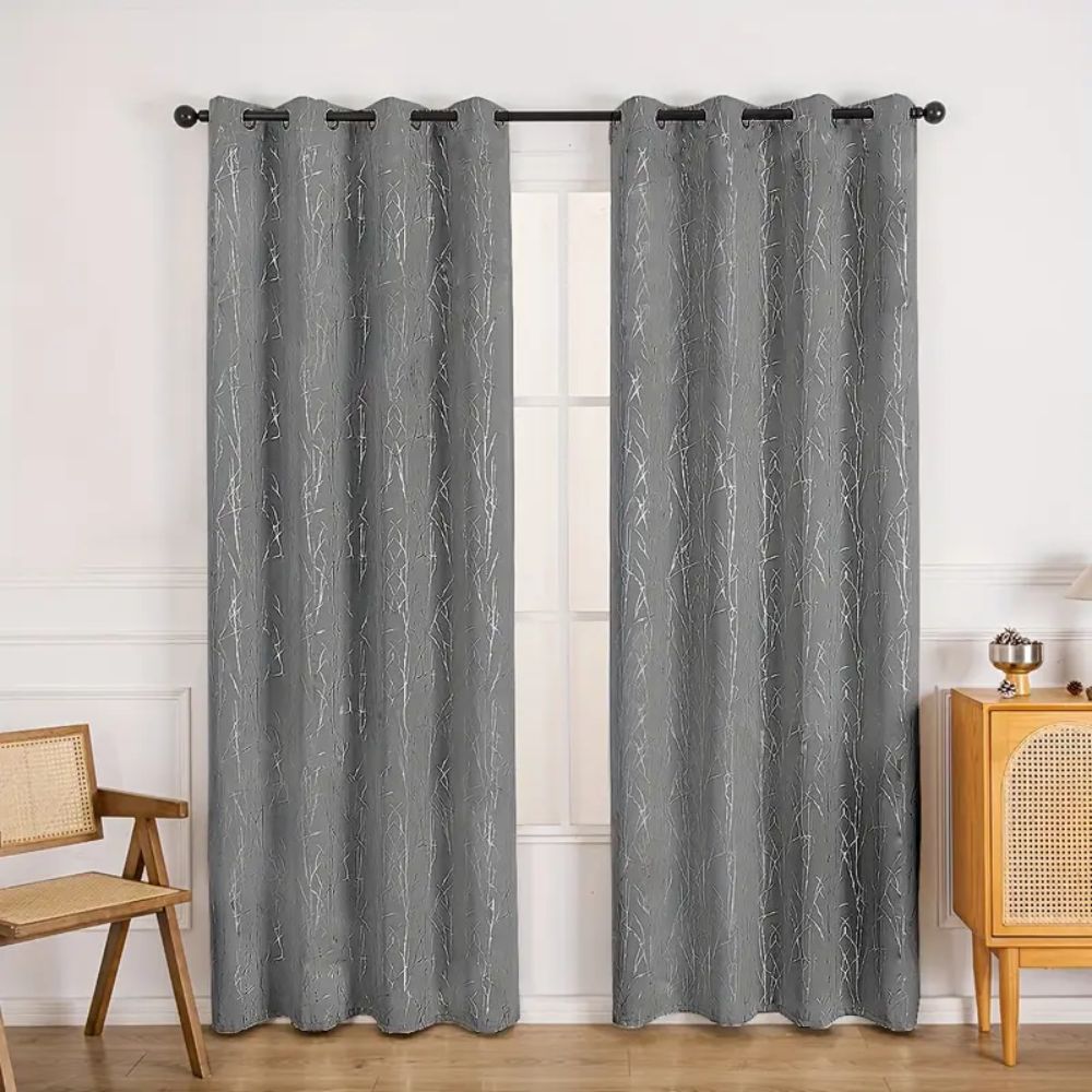 Whispering Forest Vein Blackout Curtain — product in use