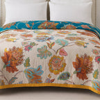 Wildbloom Reversible Flora Cotton Blanket — alternate angle view