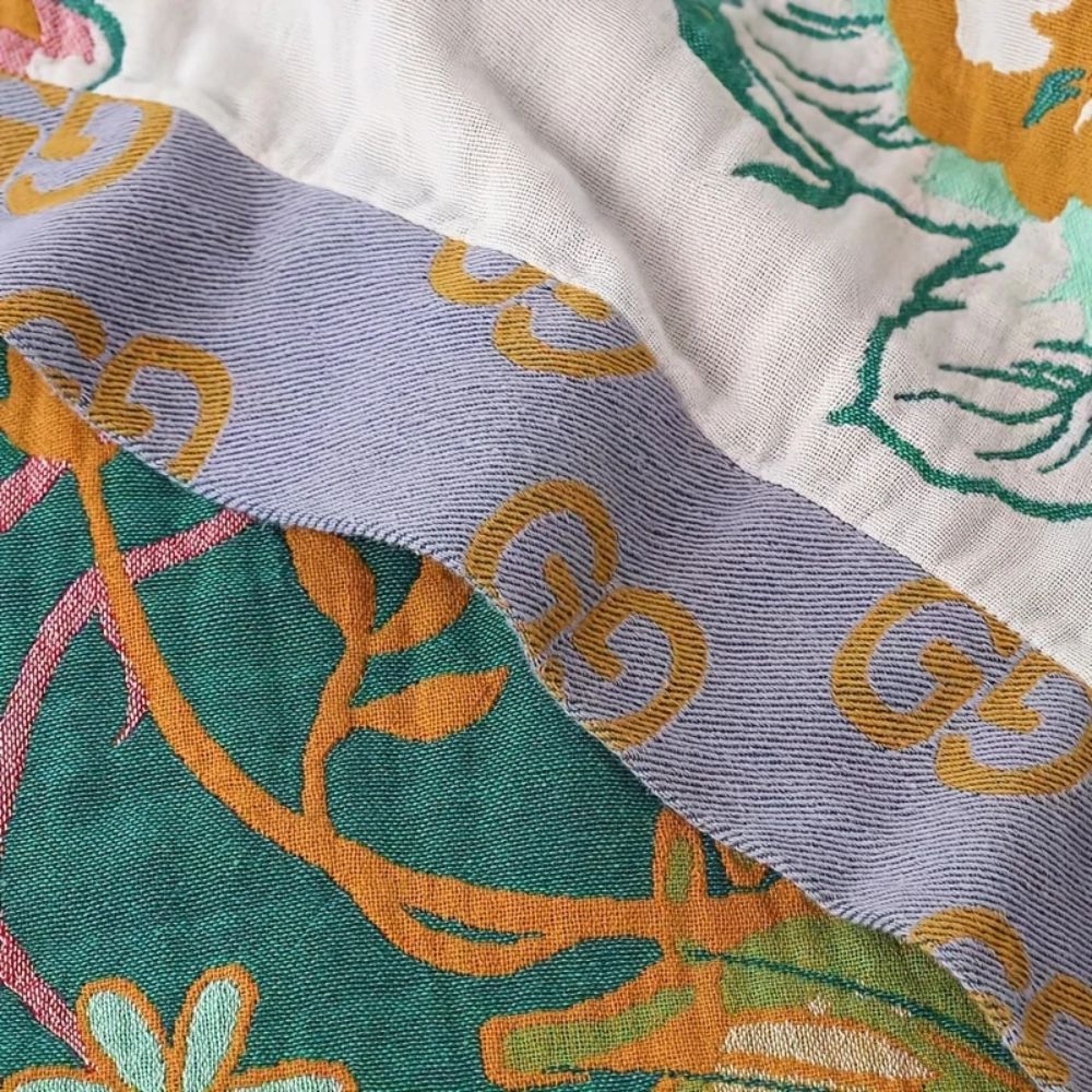 Wildflower Botanical Reverie Cotton Blanket — alternate angle view