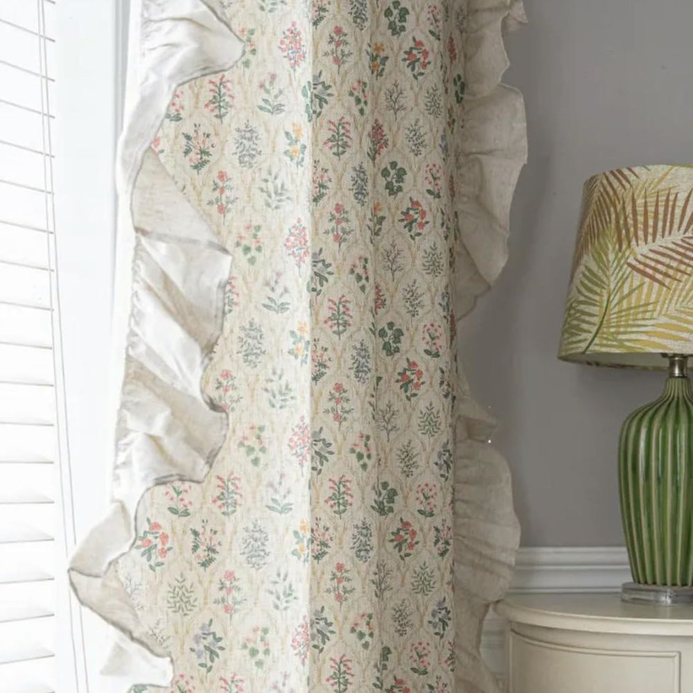 Wildflower Lace Ruffle Curtain — product in use