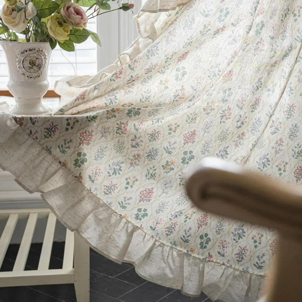 Wildflower Lace Ruffle Curtain — product close-up