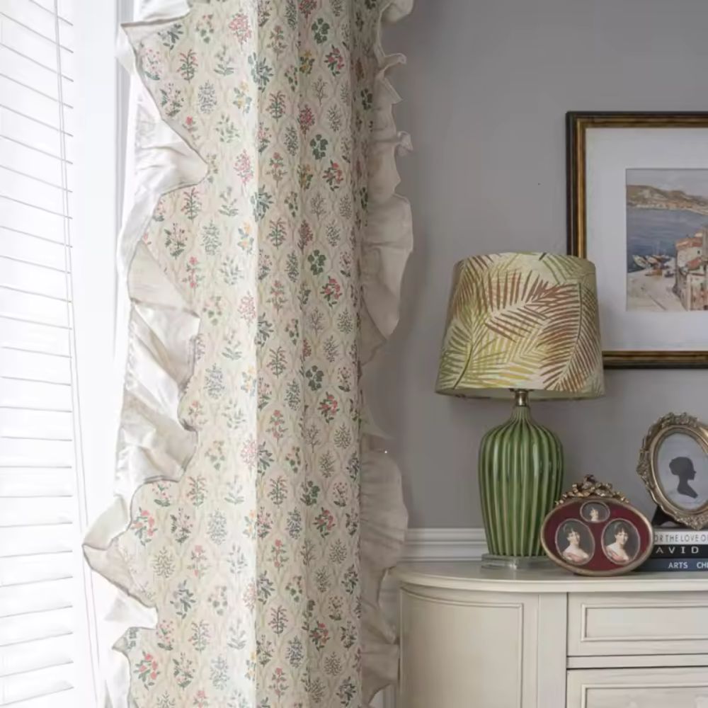 Wildflower Lace Ruffle Curtain — alternate angle view