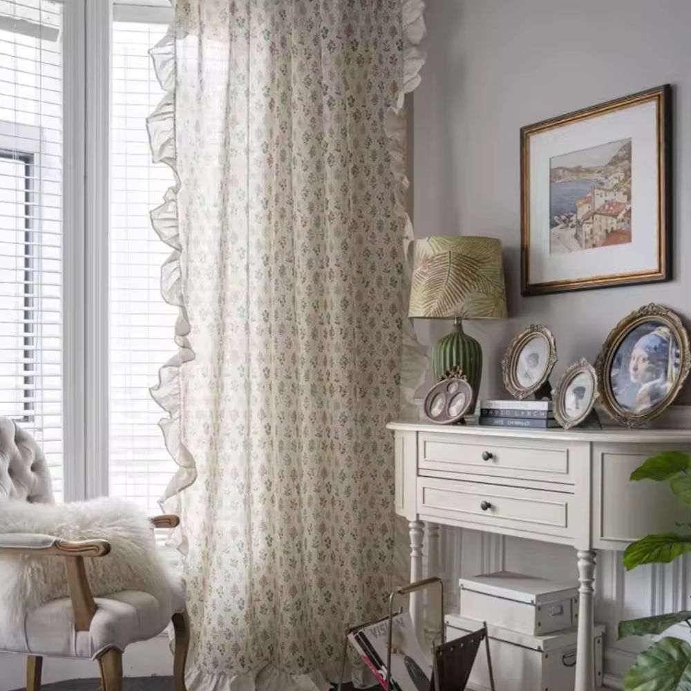 Wildflower Lace Ruffle Curtain — main product photo