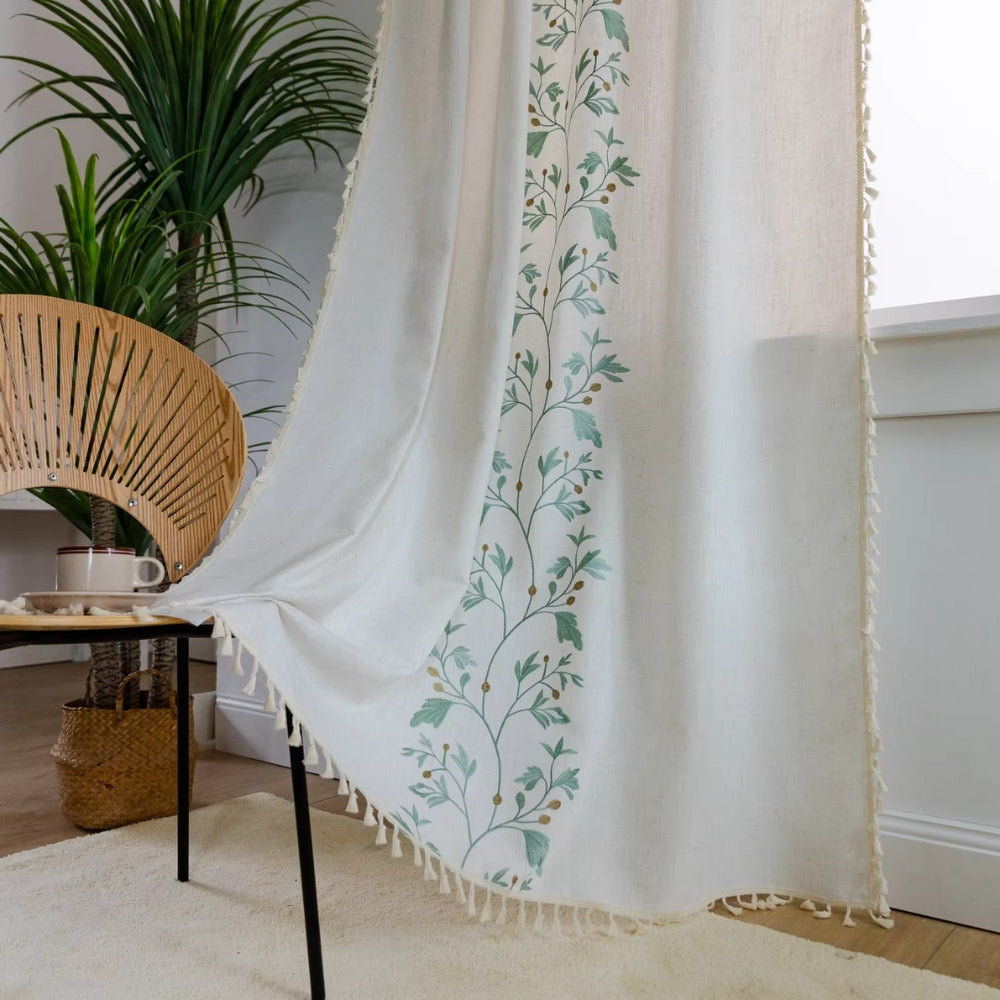 Willow Floral Elegance Tassel Curtain — main product photo