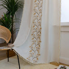 Willow Floral Elegance Tassel Curtain — product detail view