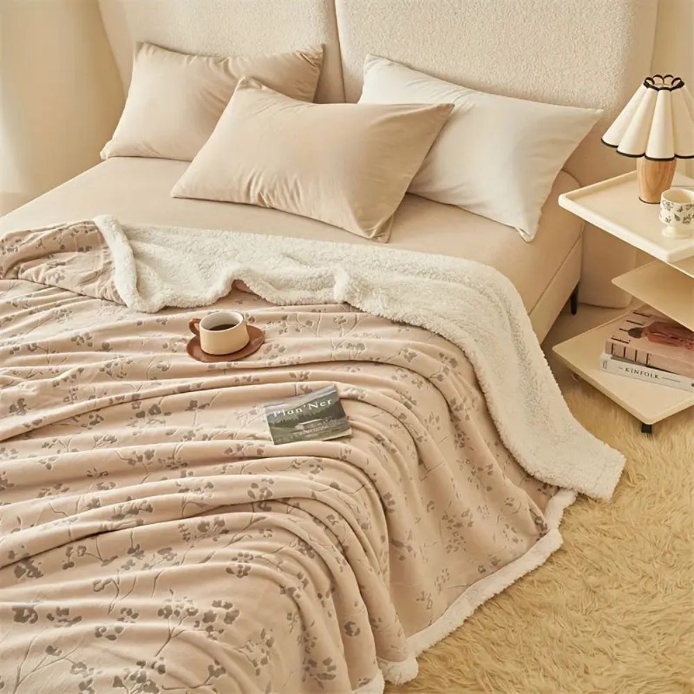 Winter Garden Plush Blanket — lifestyle shot